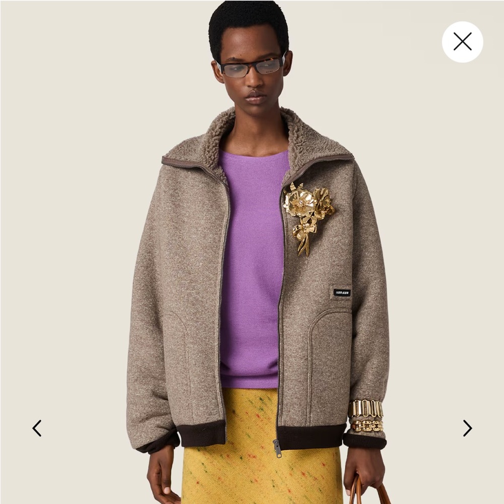 Miu Miu Beige Fleece Jacket